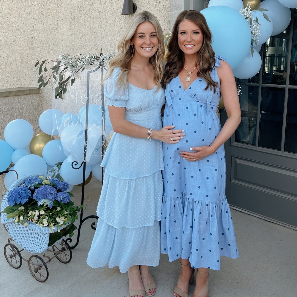 Lulu’s “Always Beside Me Swiss Dot Tiered MIDI Dress”